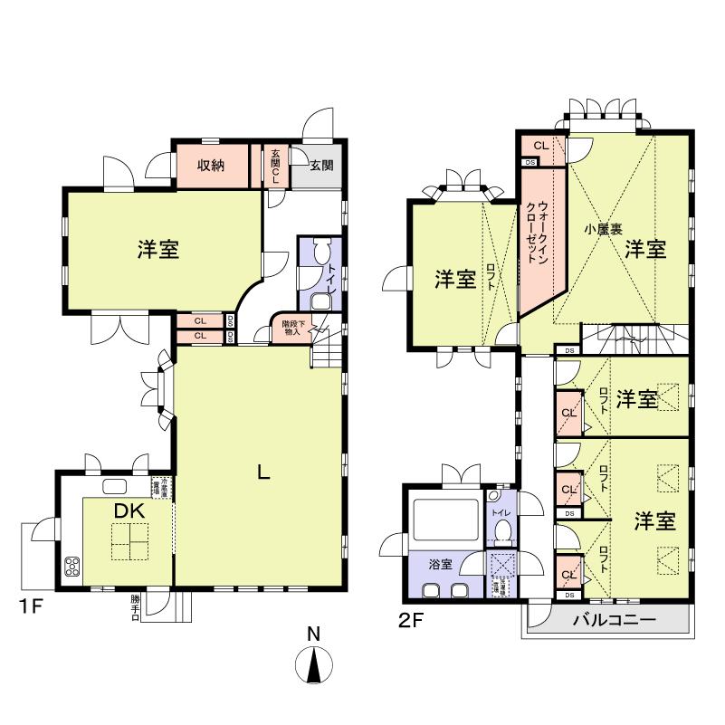 Floor plan. 59,800,000 yen, 4LDK + S (storeroom), Land area 250.17 sq m , Building area 202.12 sq m 4SLDK + F