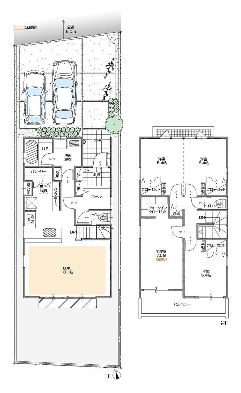 Floor plan. (A Building), Price 37,900,000 yen, 4LDK+2S, Land area 137.28 sq m , Building area 104.77 sq m