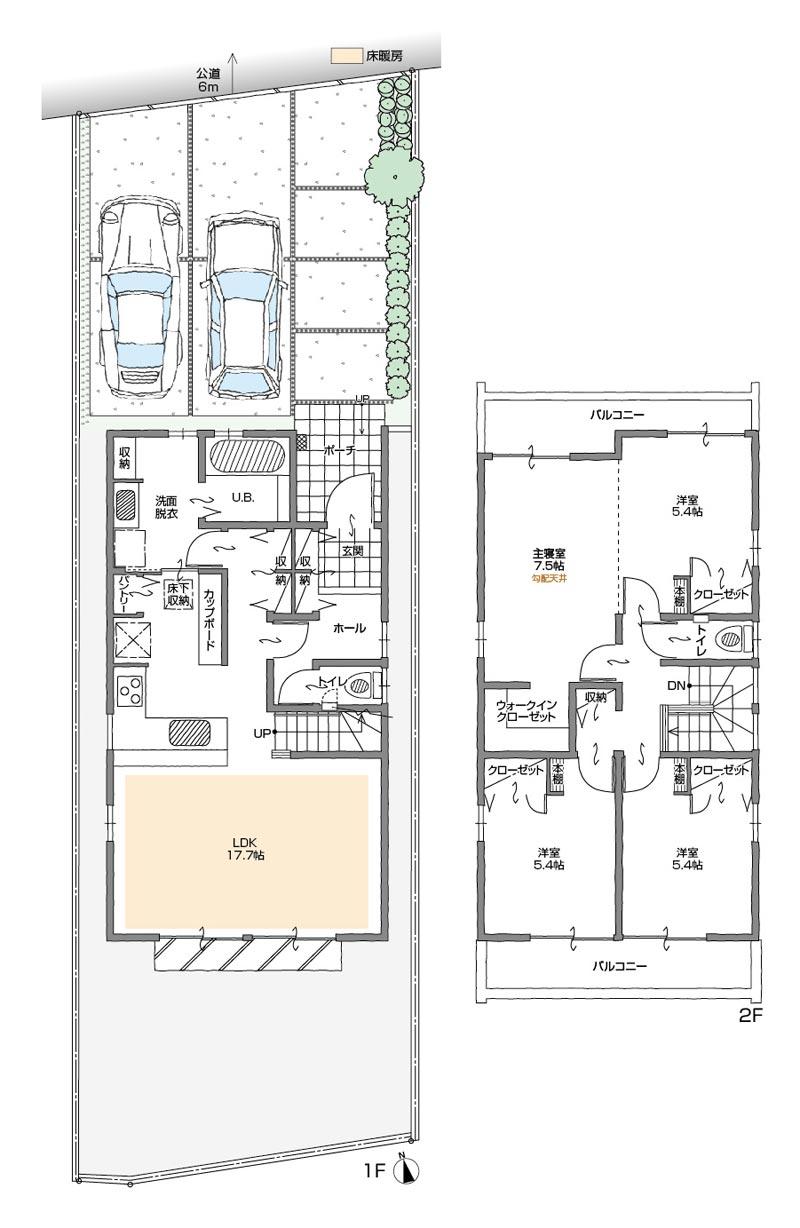 Floor plan. (B Building), Price 38,400,000 yen, 4LDK+S, Land area 139.17 sq m , Building area 110.98 sq m