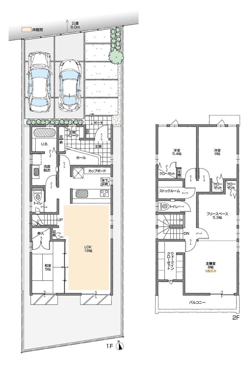 Floor plan. (C Building), Price 39,300,000 yen, 4LDK+3S, Land area 144.34 sq m , Building area 120.92 sq m