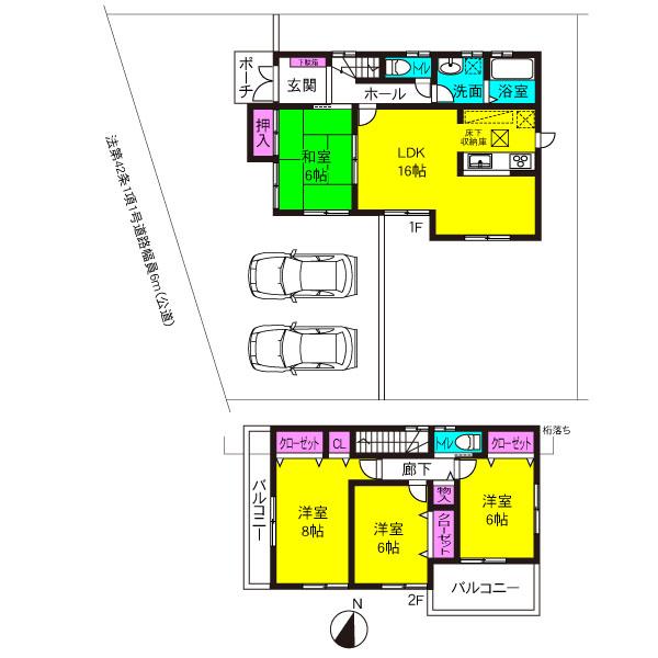 Floor plan. 39,900,000 yen, 4LDK, Land area 185.27 sq m , Building area 98.82 sq m
