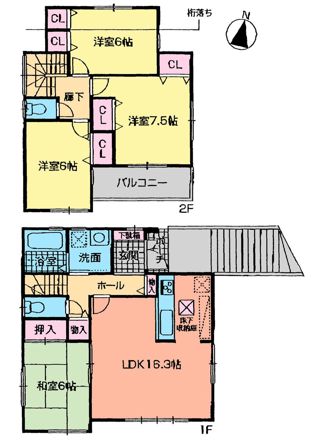 Floor plan. (Building 2), Price 38,300,000 yen, 4LDK, Land area 185.28 sq m , Building area 98.18 sq m