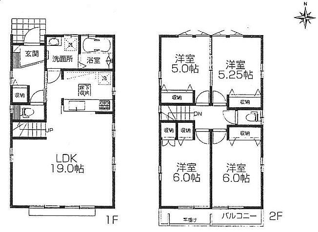Floor plan. 38,600,000 yen, 4LDK, Land area 151.43 sq m , Building area 98.53 sq m