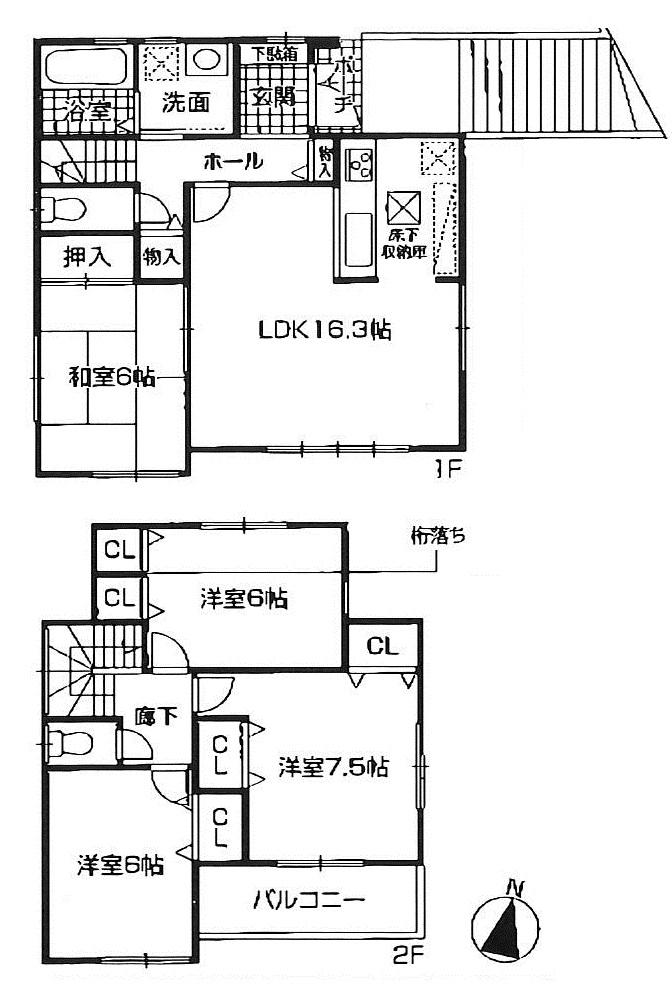Floor plan. (Building 2), Price 38,300,000 yen, 4LDK, Land area 185.28 sq m , Building area 98.18 sq m