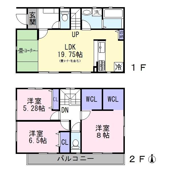 Floor plan. 33,500,000 yen, 3LDK, Land area 127.01 sq m , Building area 97.72 sq m