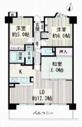 Floor plan. 3LDK, Price 17.8 million yen, Occupied area 64.71 sq m , Balcony area 12 sq m