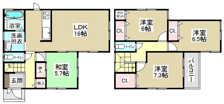 Floor plan. 34,800,000 yen, 4LDK, Land area 142 sq m , Building area 98.98 sq m