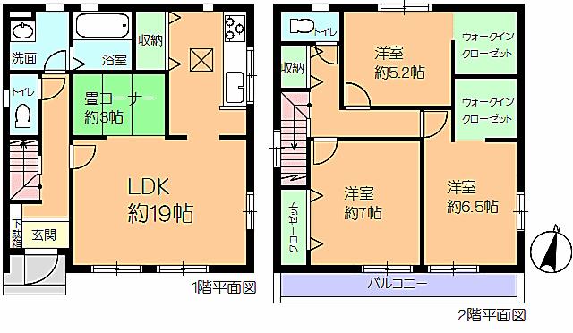 Floor plan. 32,800,000 yen, 3LDK + S (storeroom), Land area 138.69 sq m , Building area 98.55 sq m