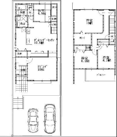 Floor plan. (East Building), Price 74,800,000 yen, 4LDK+S, Land area 157.46 sq m , Building area 128.35 sq m