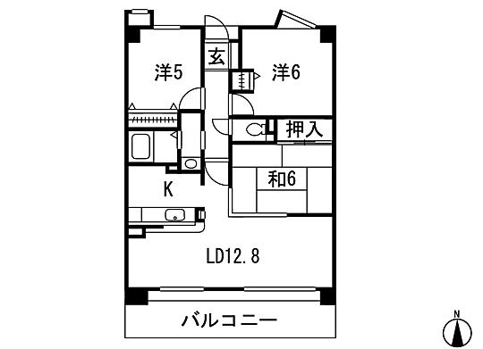 Floor plan. 3LDK, Price 17.8 million yen, Footprint 68.2 sq m , Balcony area 12 sq m