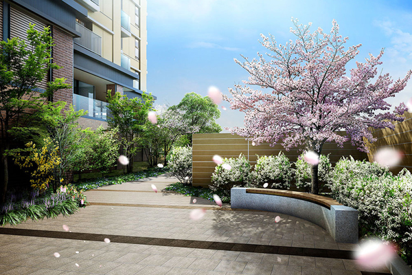 Shared facilities.  [Season Square] Provide a green space that has been directed at the color of the four seasons. Taste of the rich nature and the four seasons are wrapped gently people (Rendering)