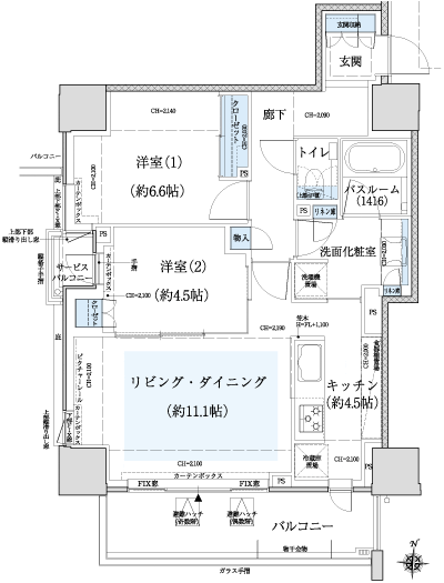 Floor: 2LDK, occupied area: 65.36 sq m, Price: 30,770,000 yen