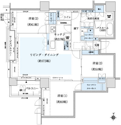 Floor: 3LDK + WIC + SIC, the occupied area: 94.11 sq m, Price: 71,418,000 yen