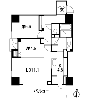 Floor: 2LDK, occupied area: 65.36 sq m, Price: 30,770,000 yen