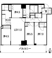 Floor: 4LDK + WIC + SIC + PAN, occupied area: 86.72 sq m, Price: 51,074,000 yen