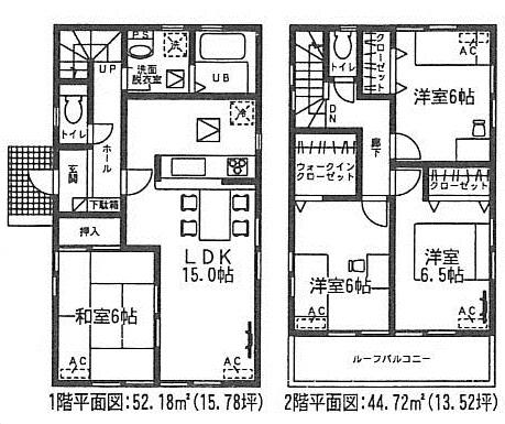 Floor plan. (1 Building), Price 29,800,000 yen, 4LDK, Land area 135 sq m , Building area 96.9 sq m