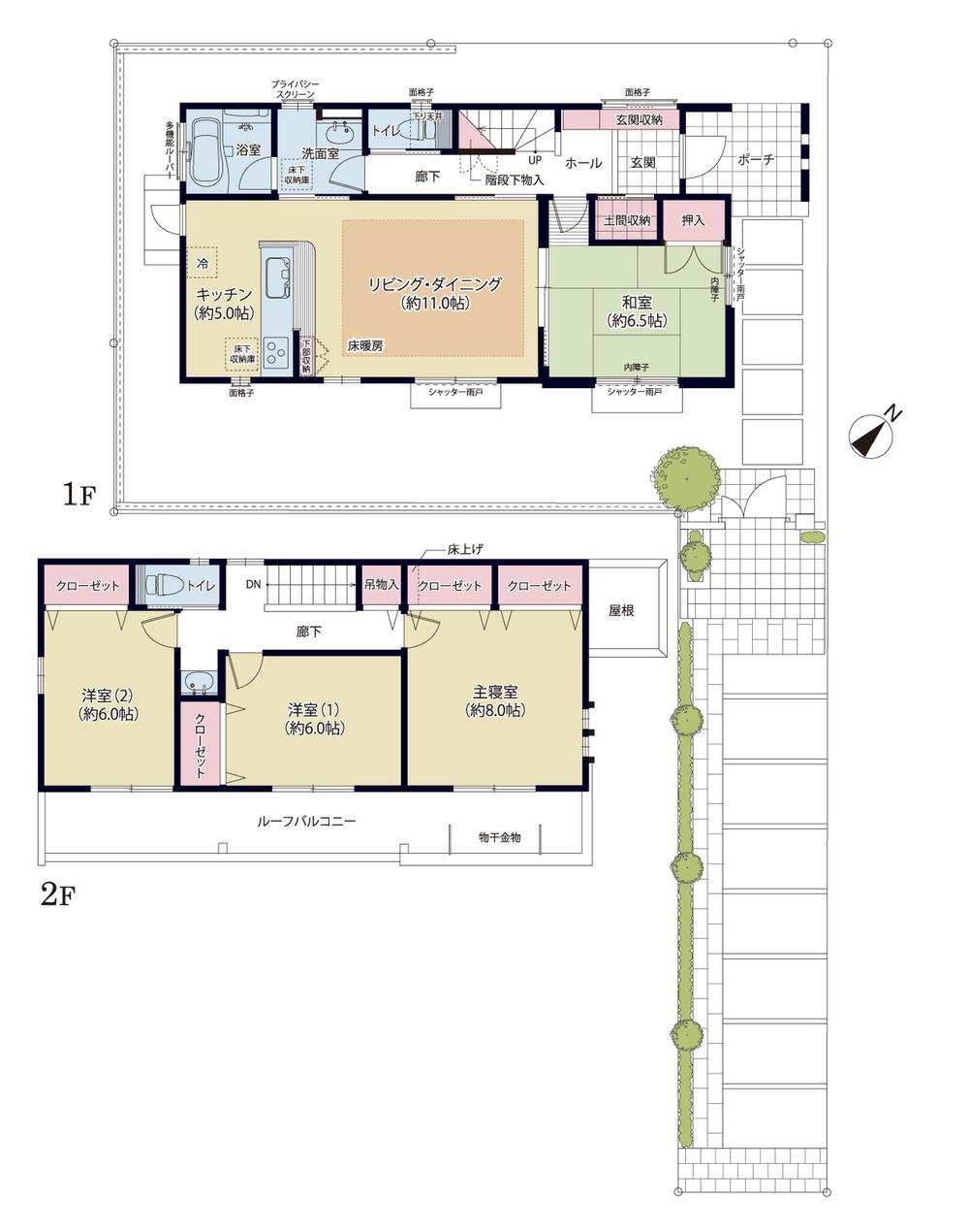 Floor plan. Exterior design to blend in a profound and beautiful skyline worthy of the land of quiet Kibune. ※ It may be different from the actual one that caused draw from design books.