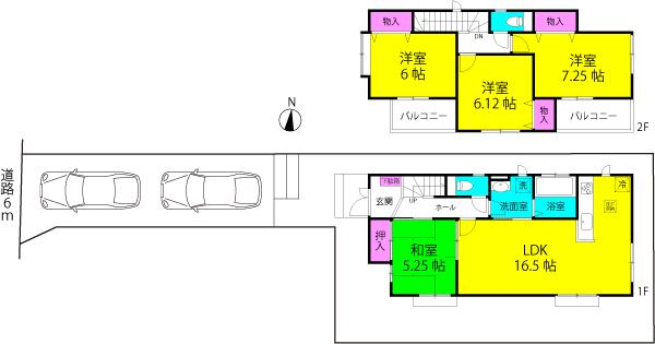 Floor plan. 26,900,000 yen, 4LDK, Land area 124.72 sq m , Building area 96.69 sq m