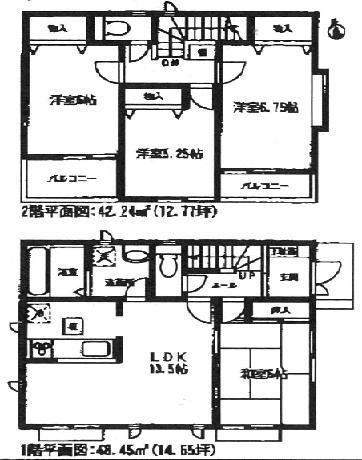 Floor plan. (1 Building), Price 31,800,000 yen, 4LDK, Land area 131.83 sq m , Building area 90.69 sq m
