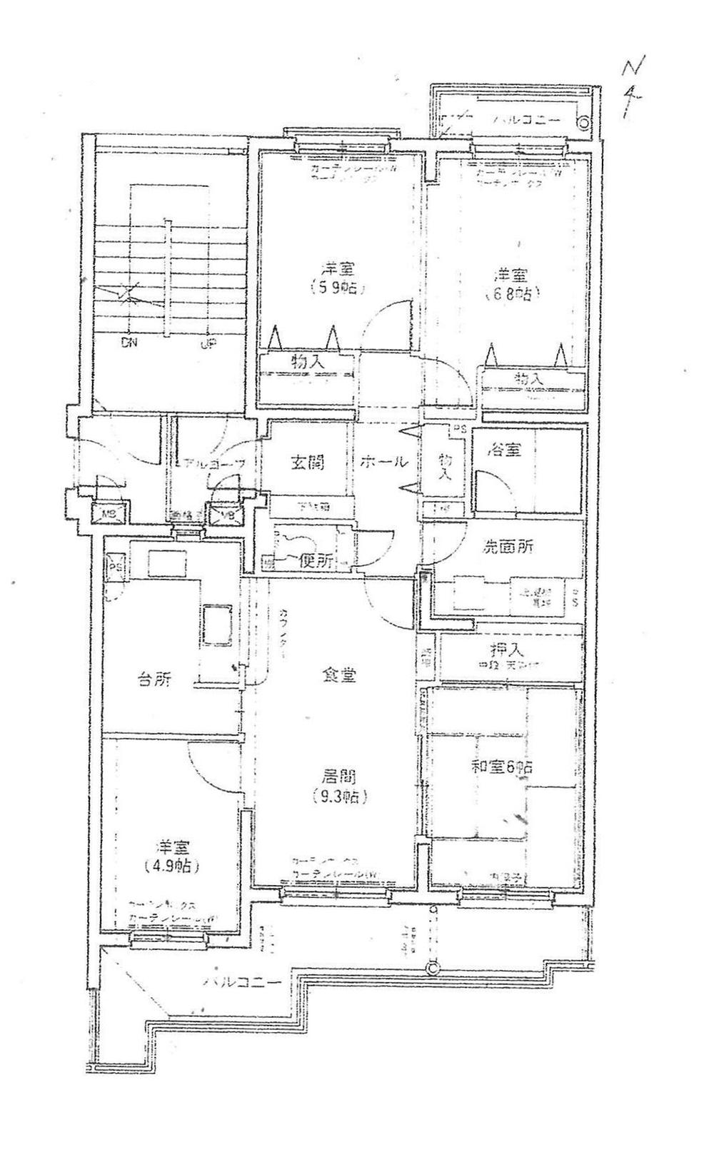 Floor plan. 4LDK, Price 17.8 million yen, Occupied area 87.51 sq m , Balcony area 14.73 sq m