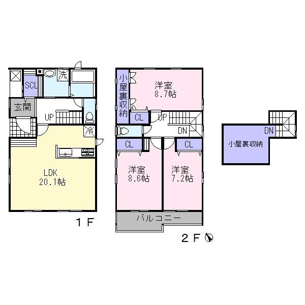 Floor plan. 38,800,000 yen, 3LDK, Land area 109.78 sq m , Building area 107.39 sq m
