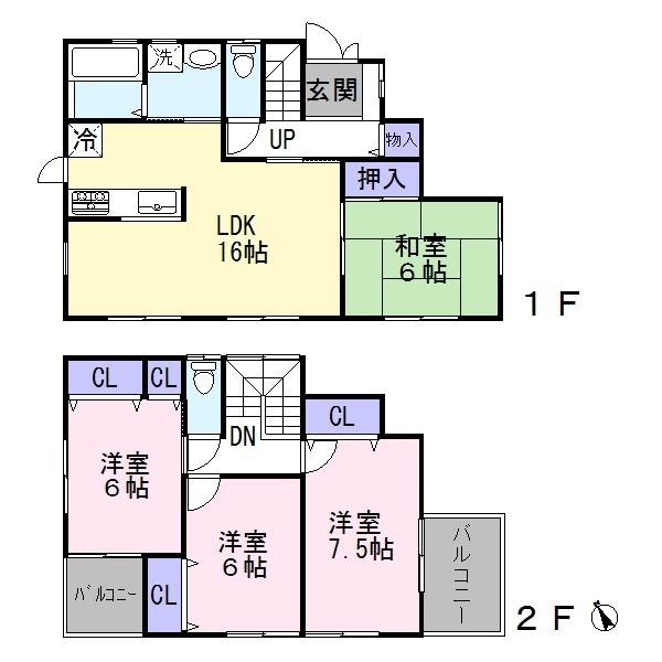 Floor plan. 36,800,000 yen, 4LDK, Land area 152.79 sq m , Building area 98.01 sq m