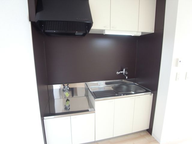 Kitchen. It was replaced in the kitchen new, Fashionable dark brown chic