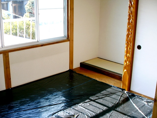 Living and room. I put a black sheet for tatami sunscreen