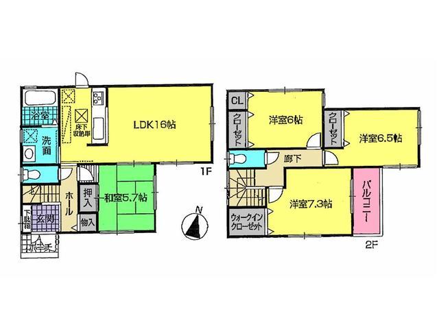 Floor plan. 34,800,000 yen, 4LDK, Land area 142 sq m , Building area 98.98 sq m floor plan