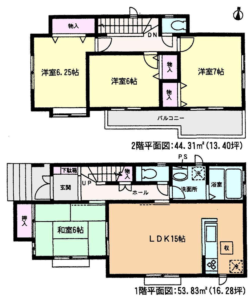 Floor plan. (D Building), Price 32,800,000 yen, 4LDK, Land area 120.99 sq m , Building area 98.14 sq m