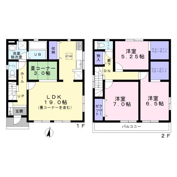 Floor plan. (Building 2), Price 31.5 million yen, 3LDK+2S, Land area 138.69 sq m , Building area 98.55 sq m