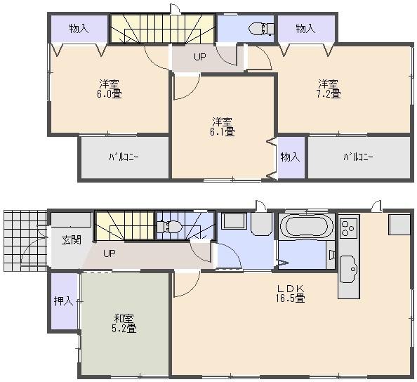 Floor plan. 26,900,000 yen, 4LDK, Land area 124.72 sq m , Building area 96.69 sq m floor plan
