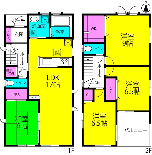 Floor plan. 38,800,000 yen, 4LDK, Land area 141.74 sq m , Building area 102.87 sq m