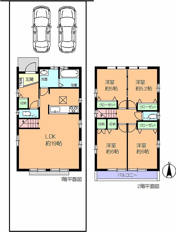 Floor plan. 38,600,000 yen, 4LDK, Land area 151.43 sq m , Building area 98.53 sq m easy-to-use 4LDK