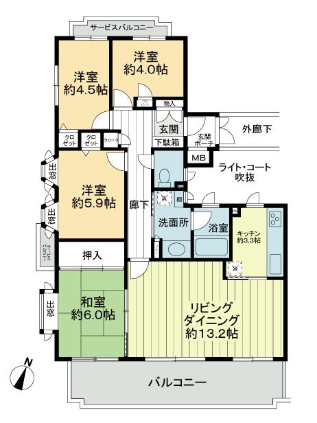 Floor plan. 4LDK, Price 18,800,000 yen, Occupied area 83.94 sq m , Balcony area 18.43 sq m floor plan