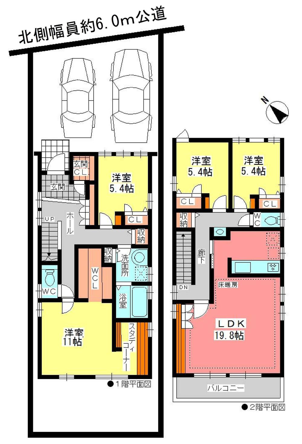 Floor plan. 37,800,000 yen, 4LDK, Land area 135.56 sq m , Building area 122.86 sq m