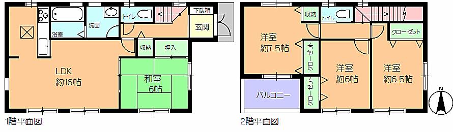 Floor plan. 33,300,000 yen, 4LDK, Land area 168.15 sq m , Building area 98.82 sq m 3 Building