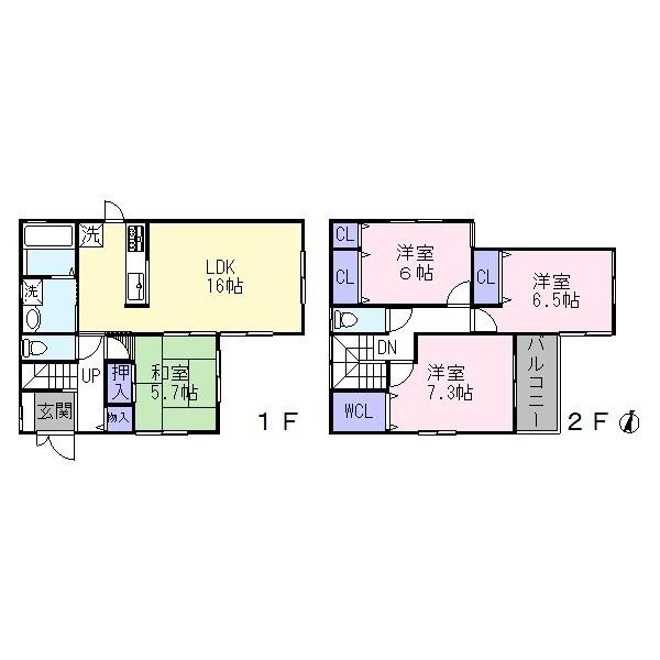 Floor plan. 34,800,000 yen, 4LDK, Land area 142 sq m , Building area 98.98 sq m