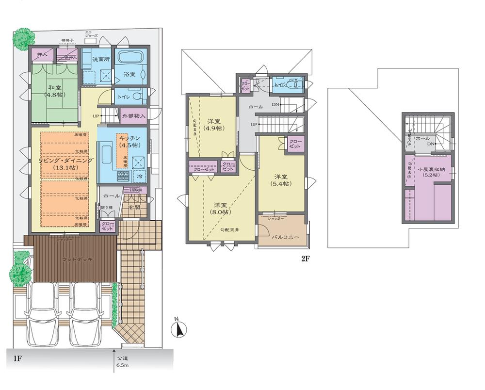 Floor plan. (No.4), Price 62,900,000 yen, 4LDK, Land area 132.89 sq m , Building area 100.55 sq m