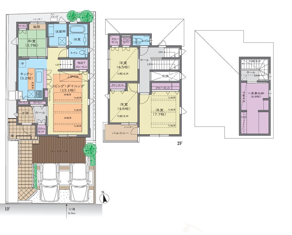 Floor plan. (No.5), Price 62,700,000 yen, 4LDK, Land area 131.46 sq m , Building area 98.9 sq m