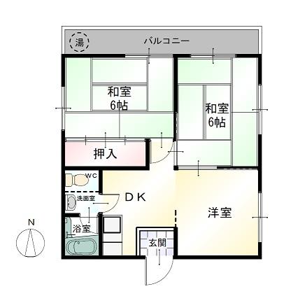 Floor plan. 3DK, Price 3 million yen, Occupied area 40.26 sq m , Balcony area 5.6 sq m