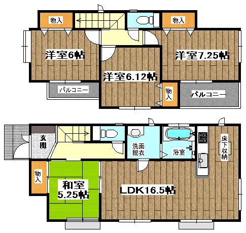 Floor plan. 26,900,000 yen, 4LDK, Land area 124.72 sq m , Building area 96.69 sq m