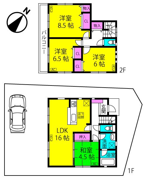 Floor plan. 32,900,000 yen, 4LDK, Land area 148.08 sq m , Building area 96.79 sq m