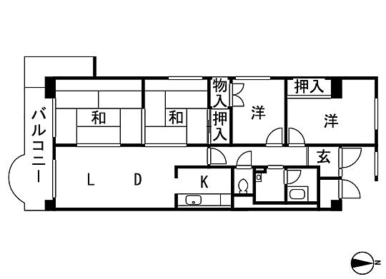 Floor plan. 4LDK, Price 8.8 million yen, Occupied area 81.97 sq m , Balcony area 8.57 sq m floor plan