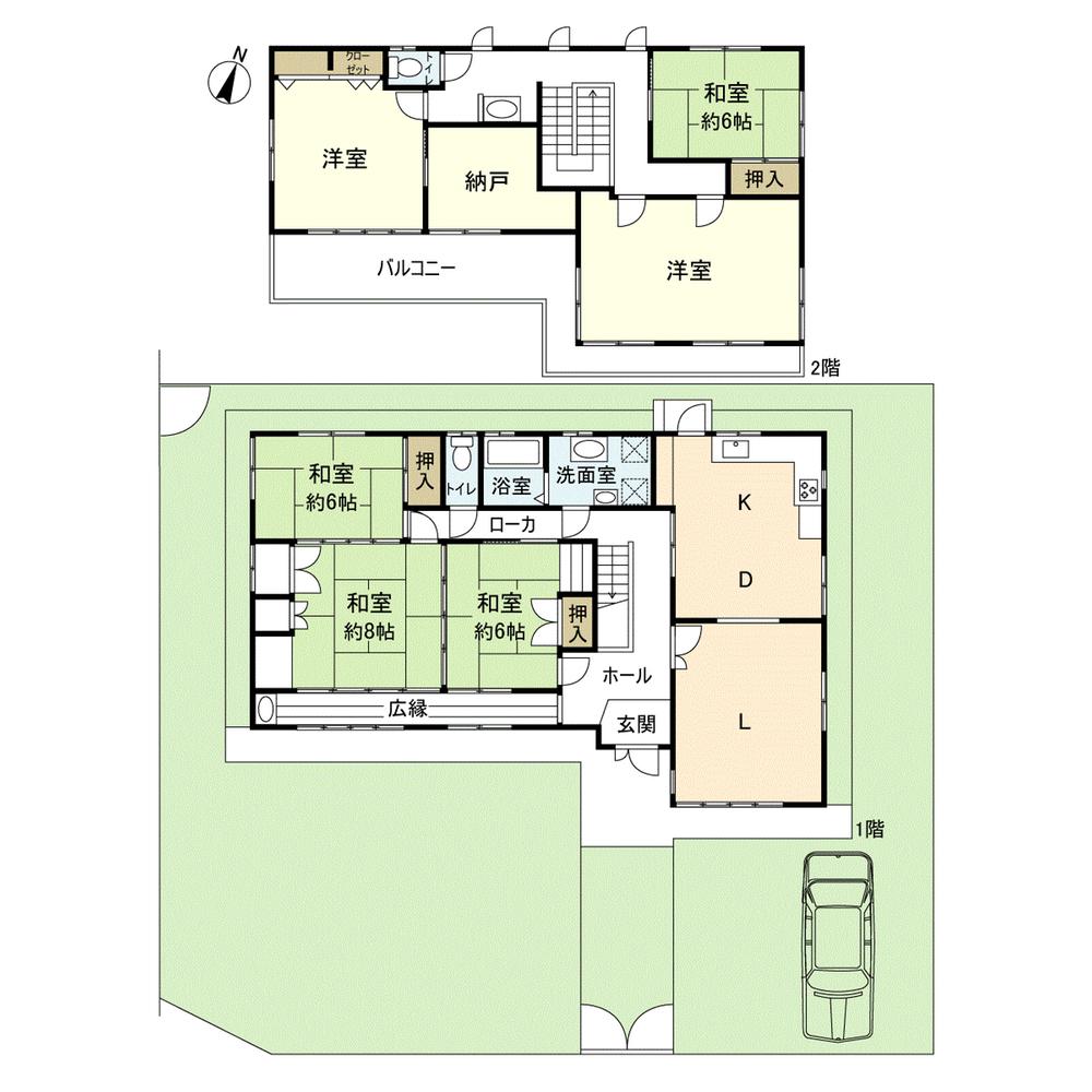 Floor plan. 44,800,000 yen, 6LDK, Land area 304.29 sq m , Building area 199.98 sq m