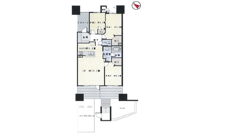Floor plan. 3LDK + 2S (storeroom), Price 24,800,000 yen, Occupied area 72.82 sq m