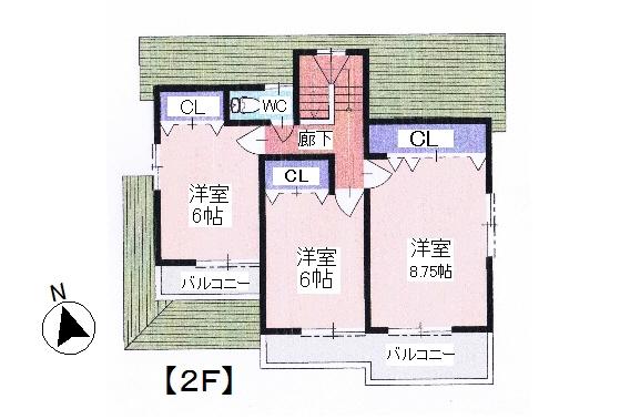 Floor plan. 43 million yen, 4LDK, Land area 189.8 sq m , Building area 113.82 sq m 2-floor plan view