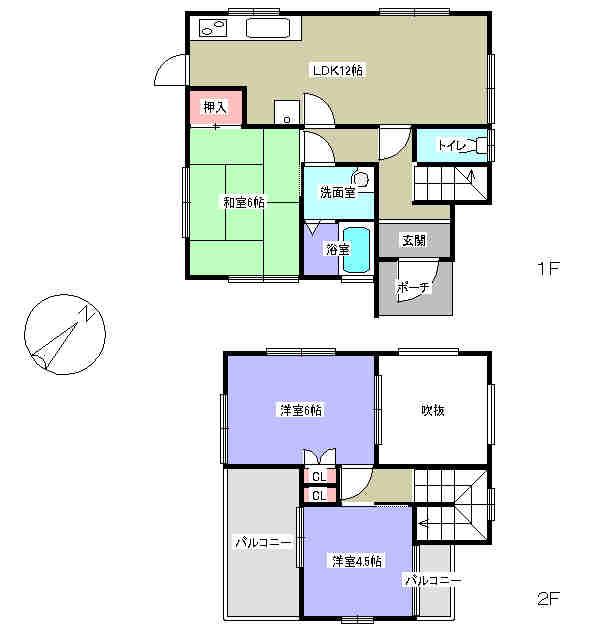 Floor plan. 16,980,000 yen, 3LDK, Land area 117.35 sq m , Building area 68.85 sq m
