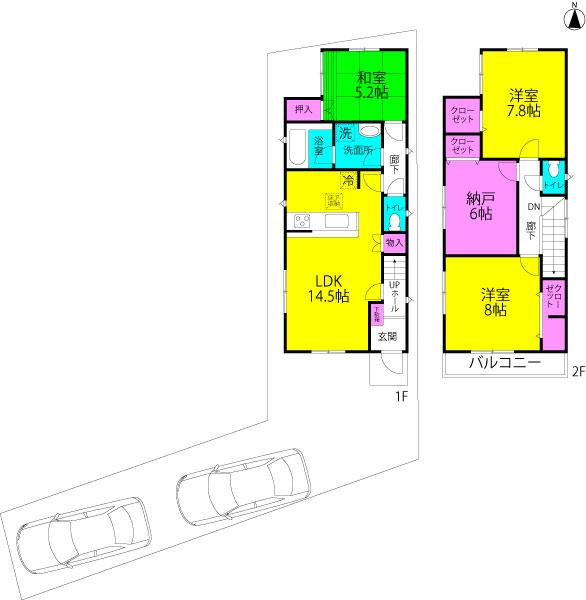 Floor plan. 27,900,000 yen, 3LDK + S (storeroom), Land area 114.58 sq m , Building area 96.4 sq m