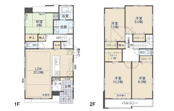 Floor plan. (A Building), Price 43,300,000 yen, 5LDK, Land area 150 sq m , Building area 141.5 sq m